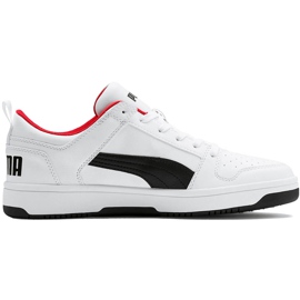 Puma Rebound LayUp Lo Sl chaussures pour hommes blanc-noir 369866 01 blanche le noir rouge