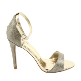 SEA Sandales Femme À Talons Hauts Glitter Doré Fiver