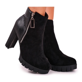 FB1 Bottines Femme à Talon Noir Cissy le noir
