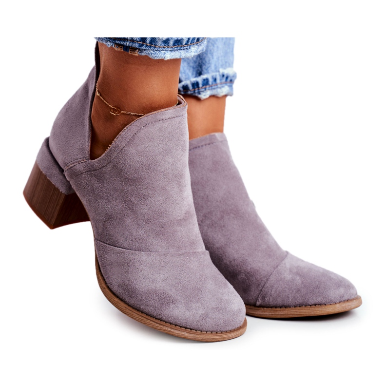 MSMG Boots femme à talon découpé gris mini meliori MSMG Boots femme à talon découpé gris mini meliori