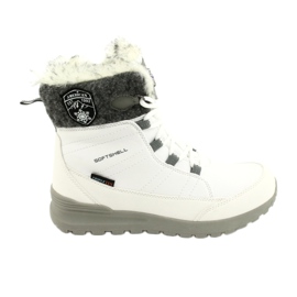Bottes de neige softshell avec membrane American Club SN26 / 20 blanc gris