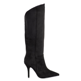 Seastar Bottes en daim sur un talon haut noir