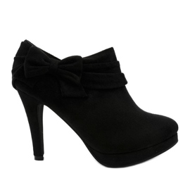 Bottes noires sur un talon haut avec un élastique Fharvix le noir