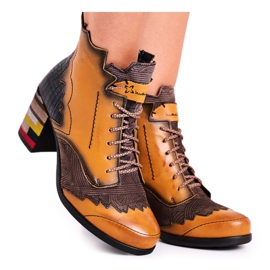 Bottines Femme Cuir Maciejka Jaune 03190-07 brun