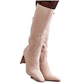 FRGIV Bottes Hautes Femme Beige Truly Love