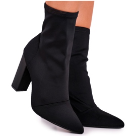 FG2 Boots femme à talon Lycra Noir Morie le noir