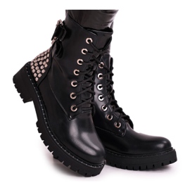 FRGIV Bottines Femme Avec Strass Noir Feel Your Touch le noir