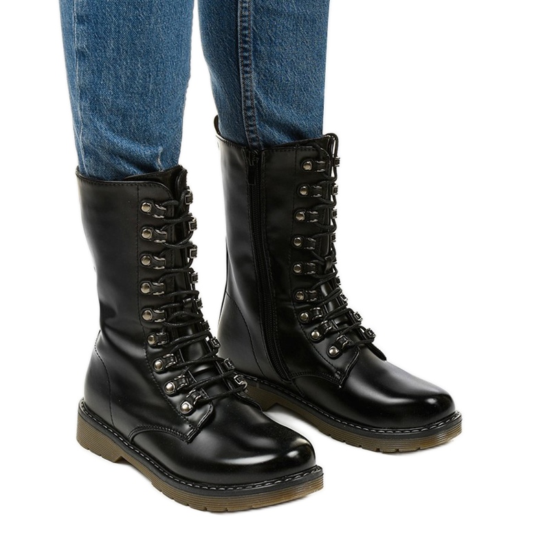 Bottes noires mates Adrientina le noir