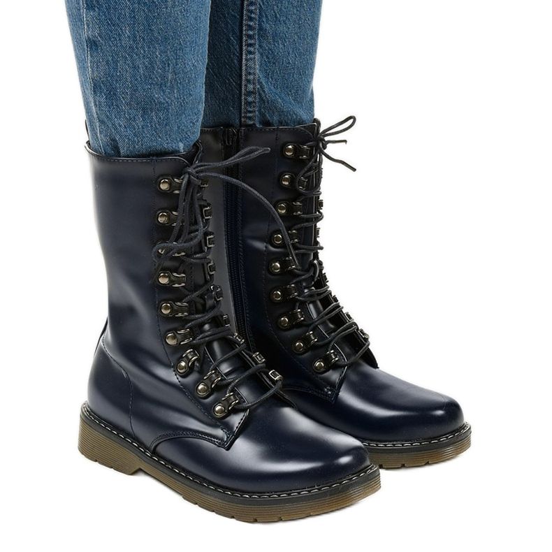 Bottines Adrientina bleu marine mat