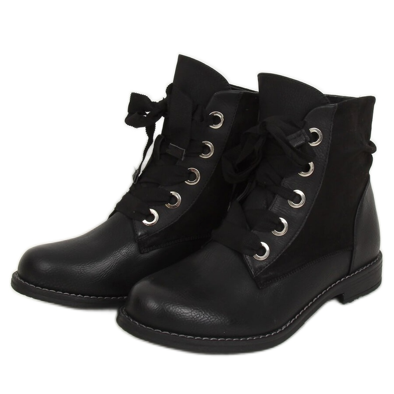 Bottines à lacets noires 3103 Noir le noir