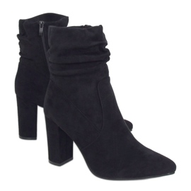 Bottines noires à talons WS005 Noir le noir Bottines noires à talons WS005 Noir le noir