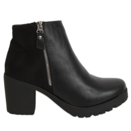 Bottines noires à talons larges J802 Noir le noir