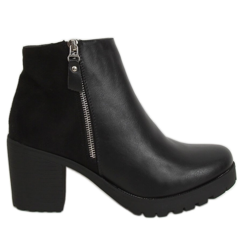 Bottines noires à talons larges J802 Noir le noir