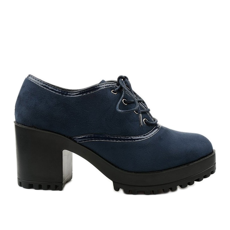 Bottines bleu marine lacées sur un bloc Clearfall Bottines bleu marine lacées sur un bloc Clearfall