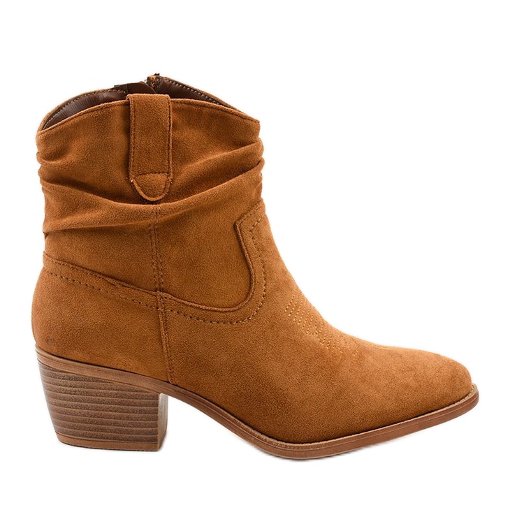 Bottes de cowboy en daim marron avec une fermeture éclair Slatemark brun