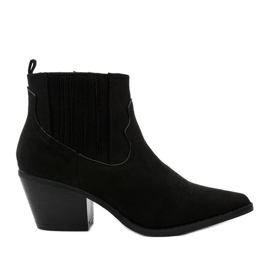 Bottes hautes en daim noir de la marque Elirea cowboy boots