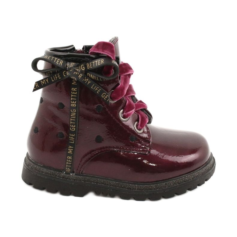 Miss Bottines vernies avec nœud pour fille 20DZ60-3246 bordeaux rouge