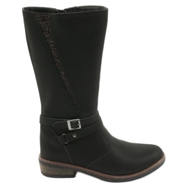 American Club Bottines longues à paillettes noires américaines GC24/20 le noir American Club Bottines longues à paillettes noires américaines GC24/20 le noir