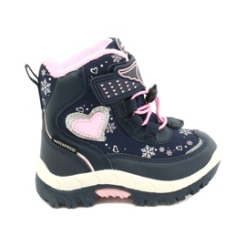 Bottes softshell American Club avec membrane HL48 / 20 navy marine rose argent