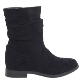 Bottes noires sur un talon compensé caché BJ1536-KB Noir le noir