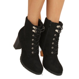 Bottes en bois à talons hauts noires BH2568-KB Noir le noir