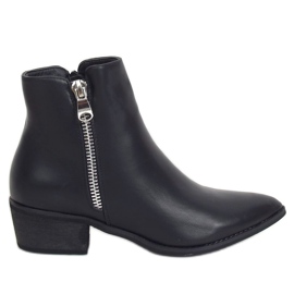 Bottines bouts en amande noir BJ1565-KB Noir