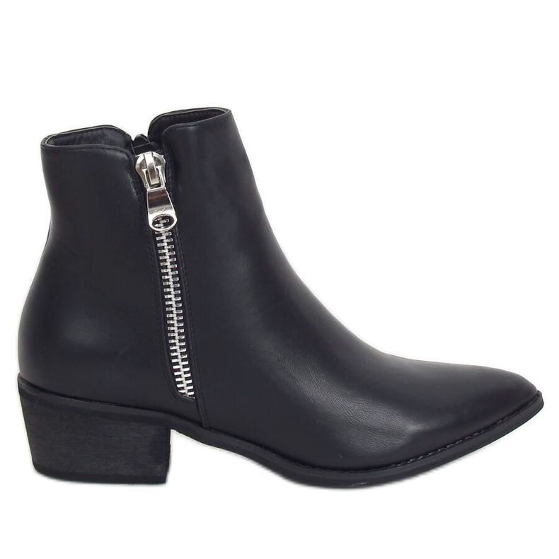 Bottines bouts en amande noir BJ1565-KB Noir le noir