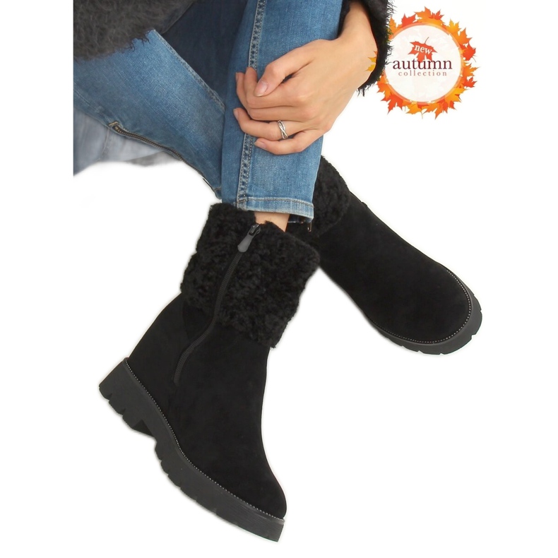 Bottes sur un coin caché noir KL-711 Black le noir