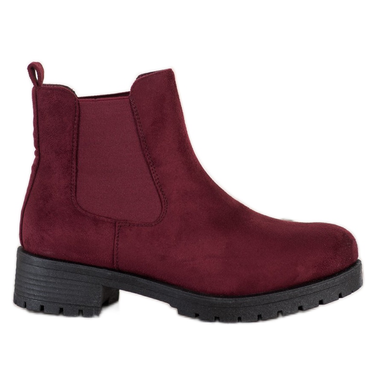SHELOVET Bottines chelsea bordeaux rouge