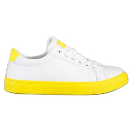 SHELOVET Chaussures à semelle jaune blanc