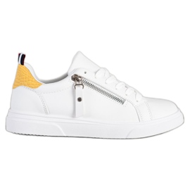 SHELOVET Chaussures de sport avec fermeture éclair blanc