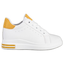 SHELOVET Chaussures de sport sur un coin blanche jaune