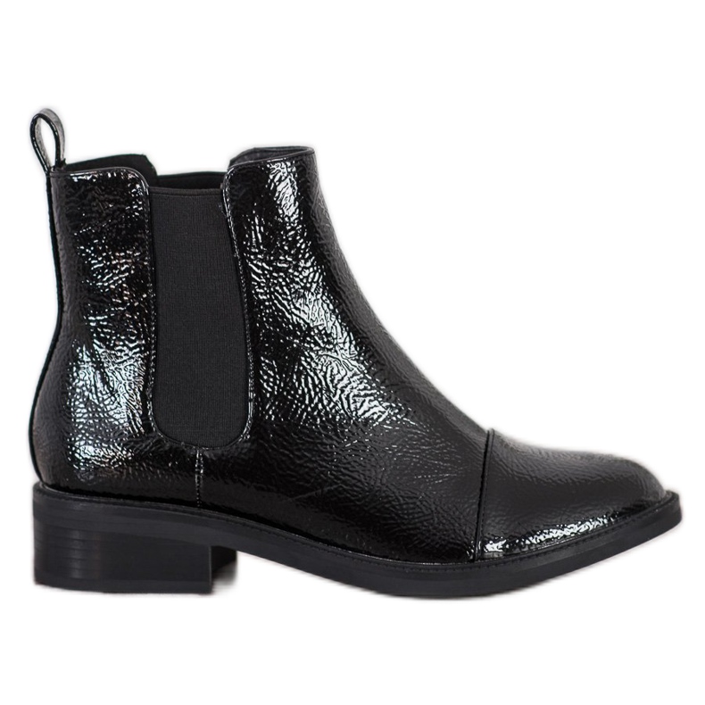 Goodin Bottines Chelsea Laquées le noir