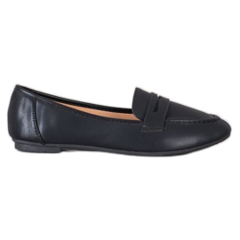 Diamantique Mocassins noirs avec cuir écologique
