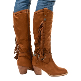 Bottes de cowboy en daim camel Kellyn brun