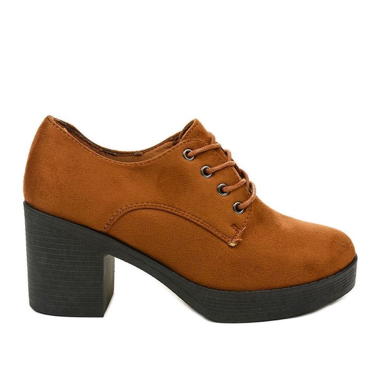 Boots camel lacées sur bloc Thelvyn brun