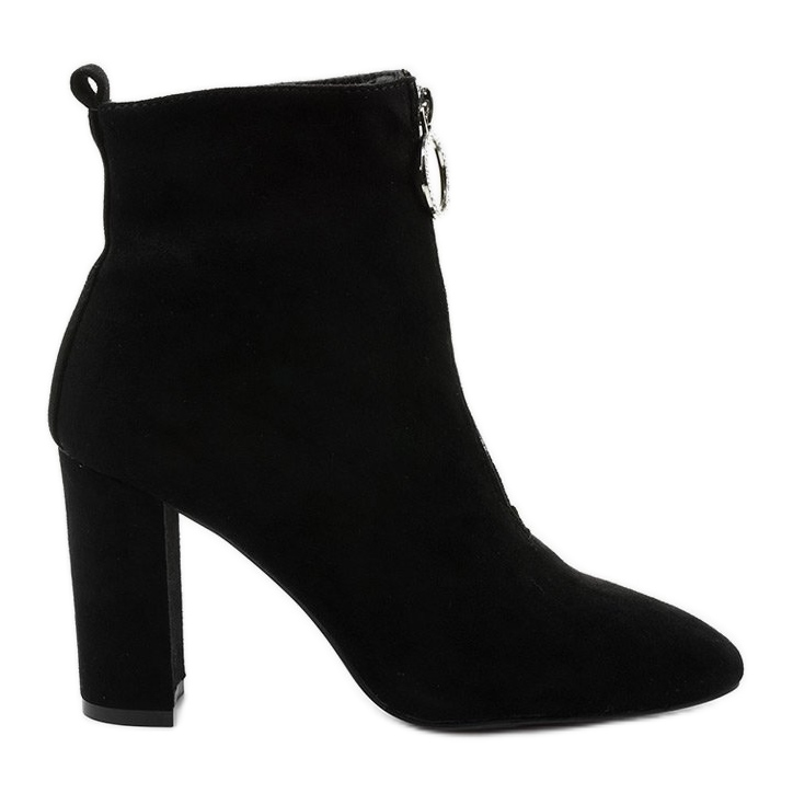 Bottes noires sur le poteau en éco-suède Ginrolyss le noir