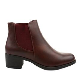 Bottines plates Fysernessa bordeaux en éco-cuir rouge multicolore