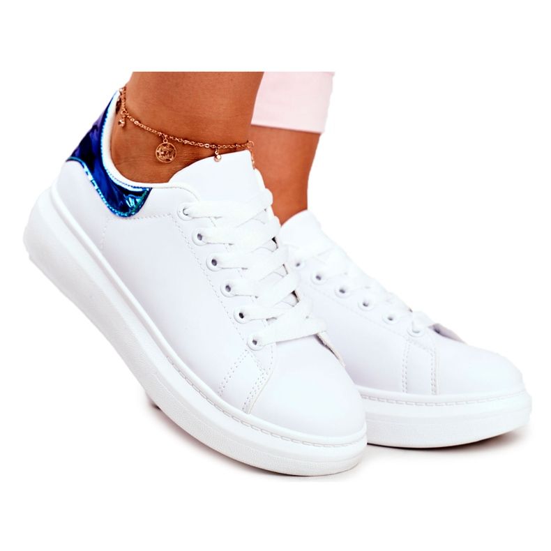 Chaussures de sport pour femmes Lu Boo Blanc Métallique Matilda blanche bleu