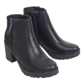 Bottines noires à talons larges 15-20 Noir le noir