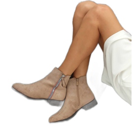 Bottines femme beiges 168-287 LT.KHAKI kaki Bottines femme beiges 168-287 LT.KHAKI kaki