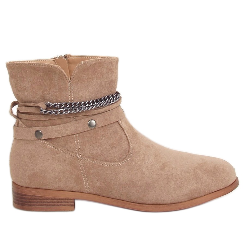 Bottines femme beiges 688-201 Kaki