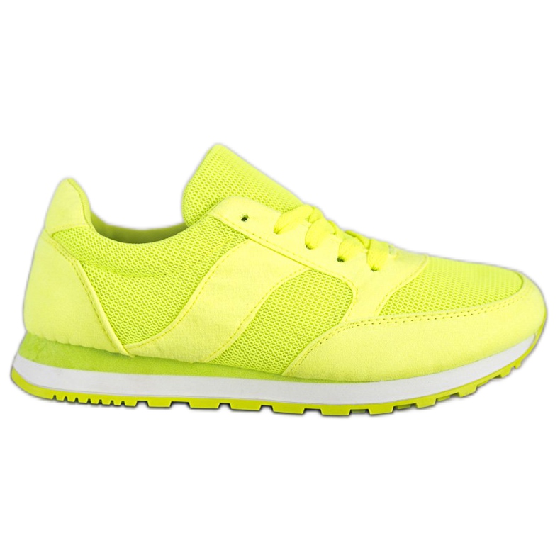 Ideal Shoes Chaussures de sport fluo jaune Ideal Shoes Chaussures de sport fluo jaune