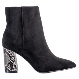 Goodin Bottes à talons hauts et imprimé serpent noir