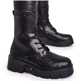 HAN Bottes pour femmes sur la plate-forme grunge noire Don't Stop