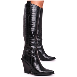HAN Bottes À Talons Pour Femmes Noir Plus Haut le noir HAN Bottes À Talons Pour Femmes Noir Plus Haut le noir