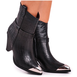 FG1 Bottes Femme High Steel Toe Print Black Eternally noir