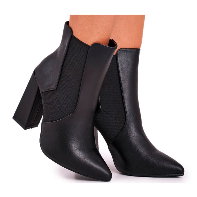 FG1 Bottes À Talons Pour Femmes Avec Poignets Noir Good Vibes le noir