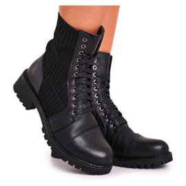 FG1 Boots femme Brielle noires avec une chaussette