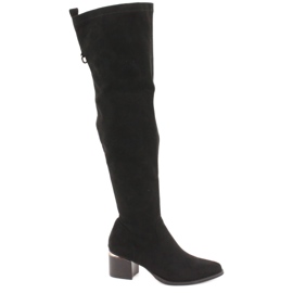 Bottines longues lycra daim Evento 20KZ35-3330 Noir